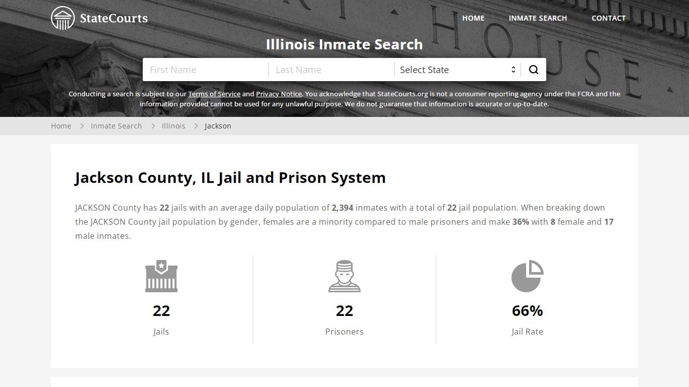 Jackson County, IL Inmate Search - StateCourts